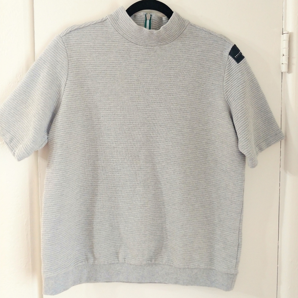 VTG gray Adidas Mock neck Short Sleeve Sweatshirt